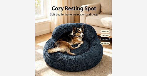 Round Pet Bed | Soft Plush Calming Pet Bed with Low Entry & Cozy Interior - Model MJ-PET013 | Mingjin Zitzak China