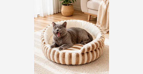 Soft Round Pet Bed | OEM Op maat Pluche Cat Bed Leveranciers - Model MJ-PET015 | Mingjin Zitzak China