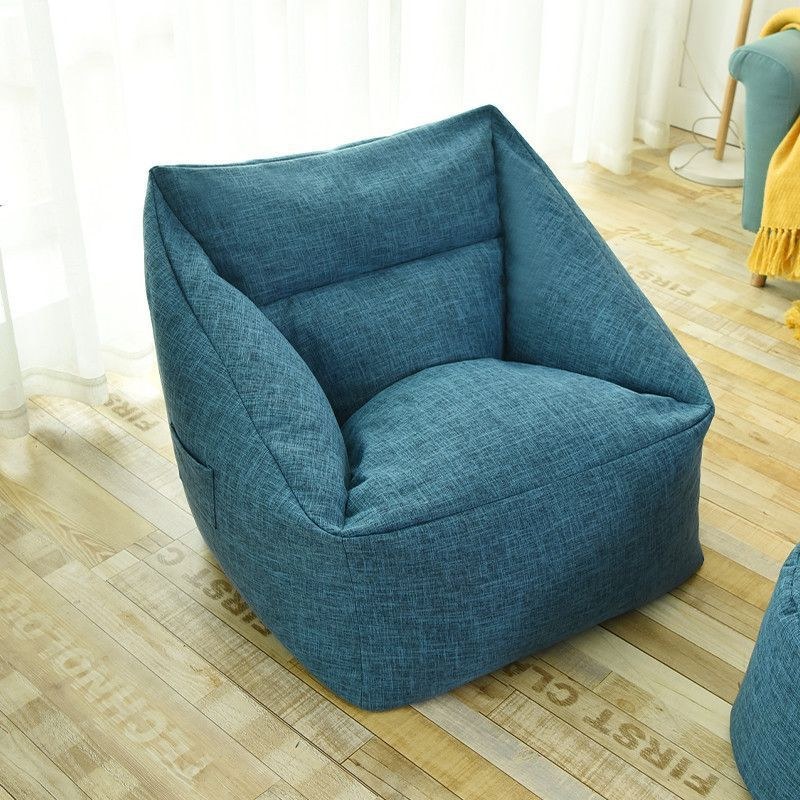 Donkerblauwe Lounge Zitzak Bank Pouf detail 1
