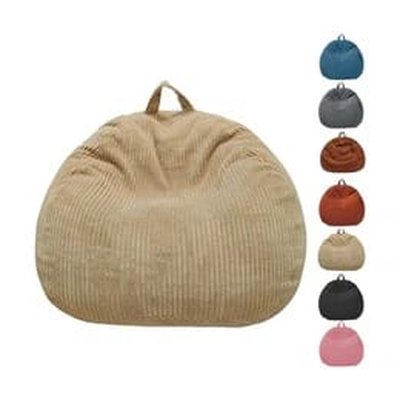 Beige Vouwbare Zitzak Stoelhoes