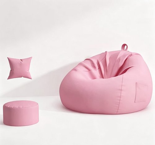Rose Drop Zitzak met Footstool