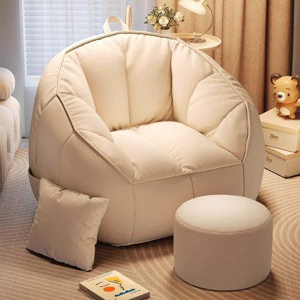 Zand Zitzak stoel met kruk