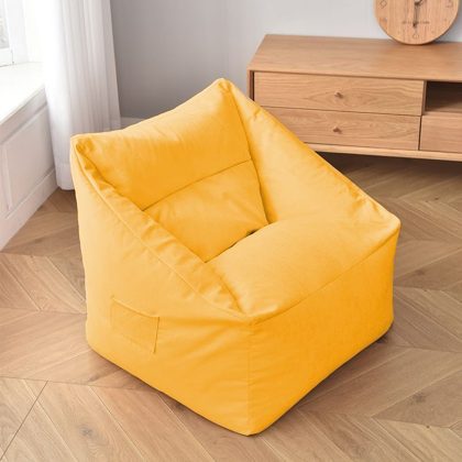 Gele Zitzak stoel met kruk
